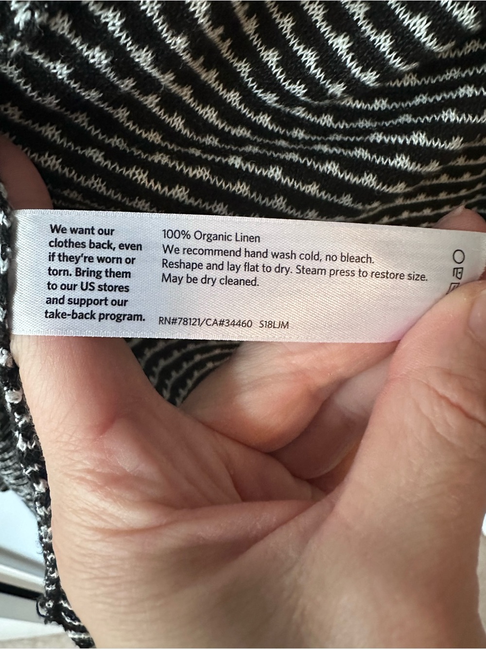 Eileen Fisher Woman 100% Organic Linen Striped Kimono Cardigan Duster 3X - Picture 9 of 10